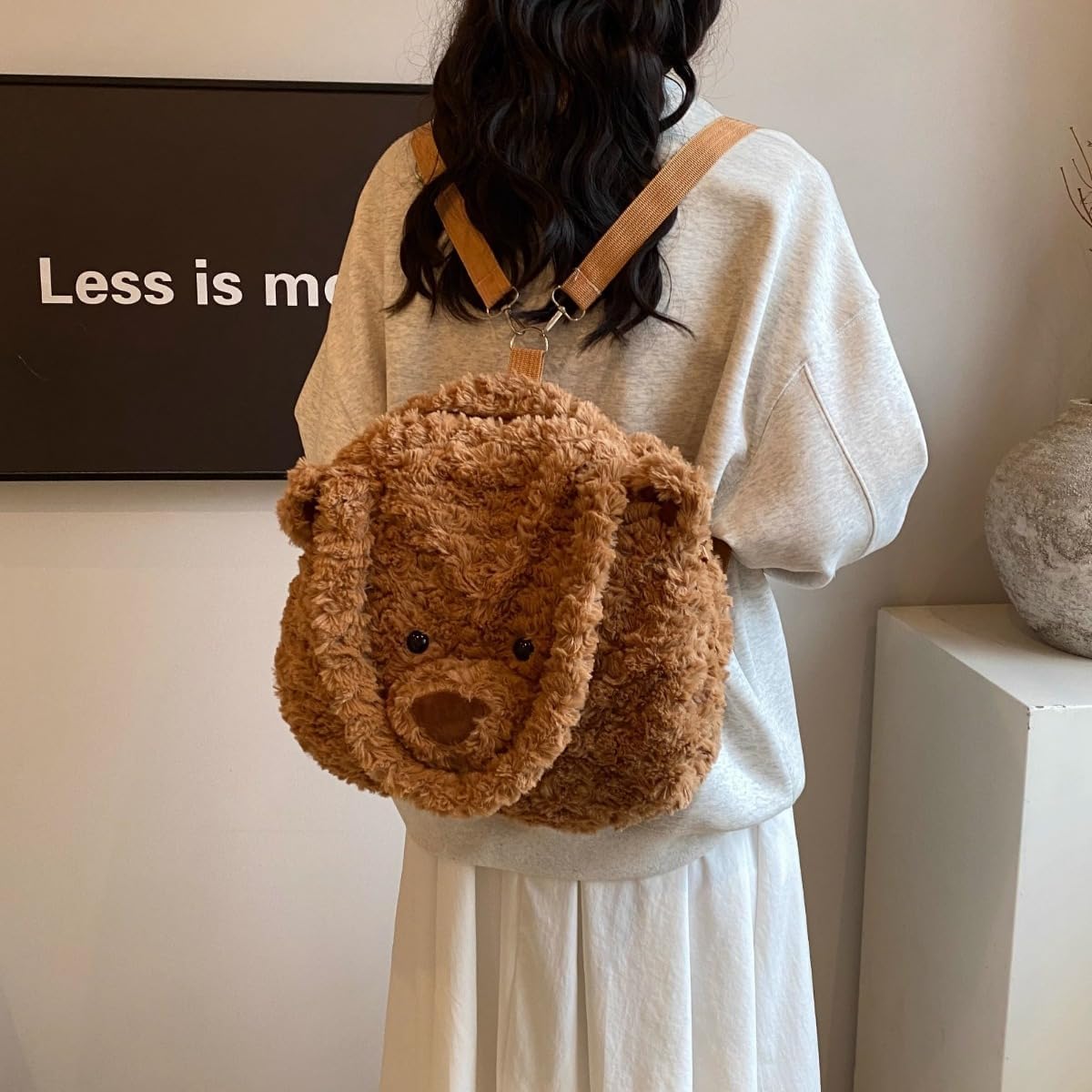 Bear Crossbody Bag Cute Cartoon Crossbody Bag Plush Casual Messenger Bag Shoulder Bag (brown) - Image 3
