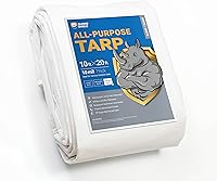 Vista 1 de GUARD SHIELD Lona resistente de 10 x 20 pies, cubierta de lona de polietileno blanca impermeable, gruesa, multiusos, de 2564 pulgadas