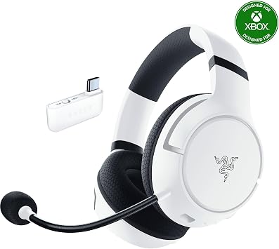 Razer Kaira HyperSpeed Wireless Gaming Headset for Xbox Series X|S, Xbox One, PC TriForce 50mm Drivers - HyperClear Cardioid Mic - Low Latency Bluetooth - Up to 30 Hour Battery Life - White