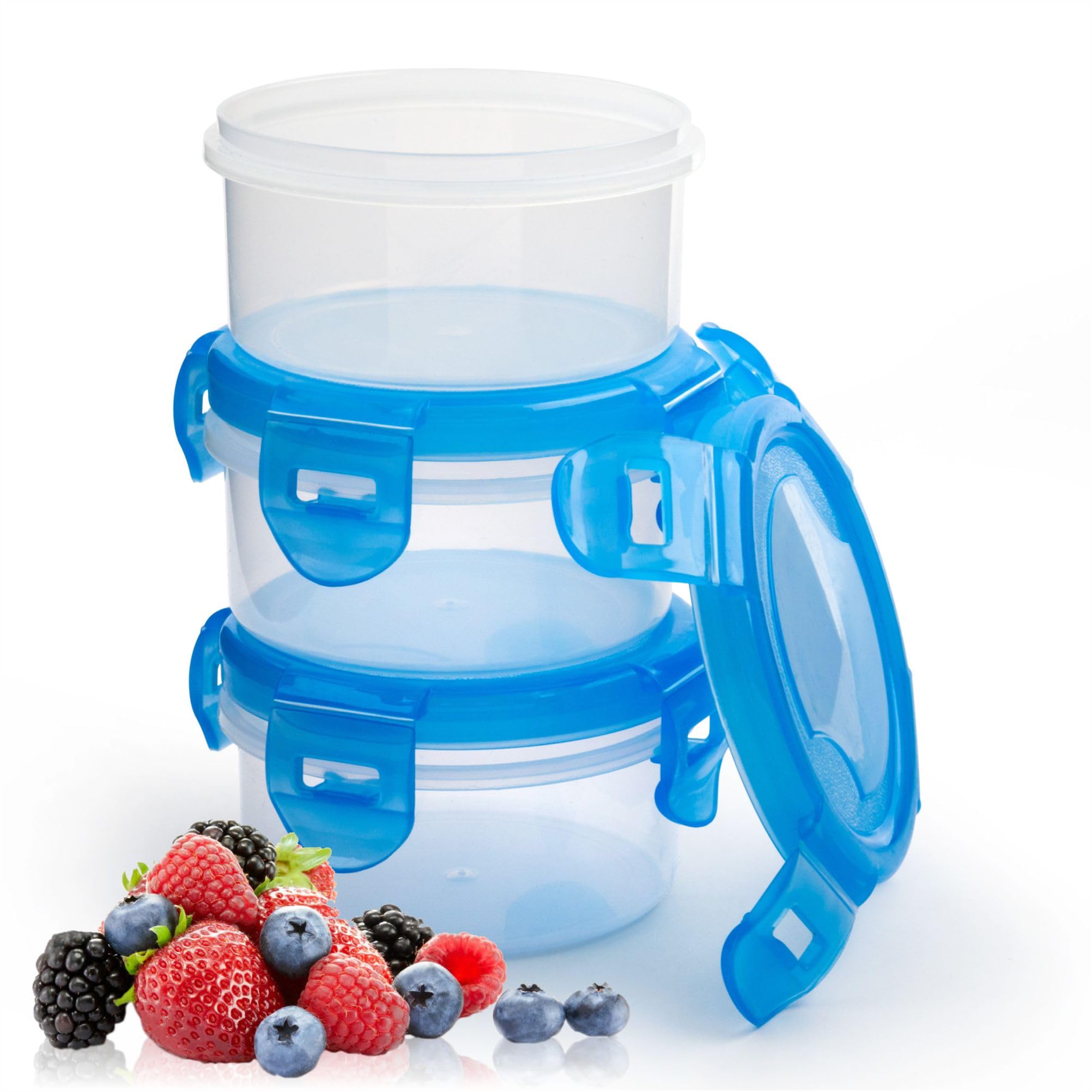 Food Storage around Containers Small Airtight Plastic Clip Lock Tubs BPA Free Takeaway Container With Lids Stackable Round Bowls With Leak Proof Locking Lid Reusable Freezer Pots Kitchen 100ml (3)