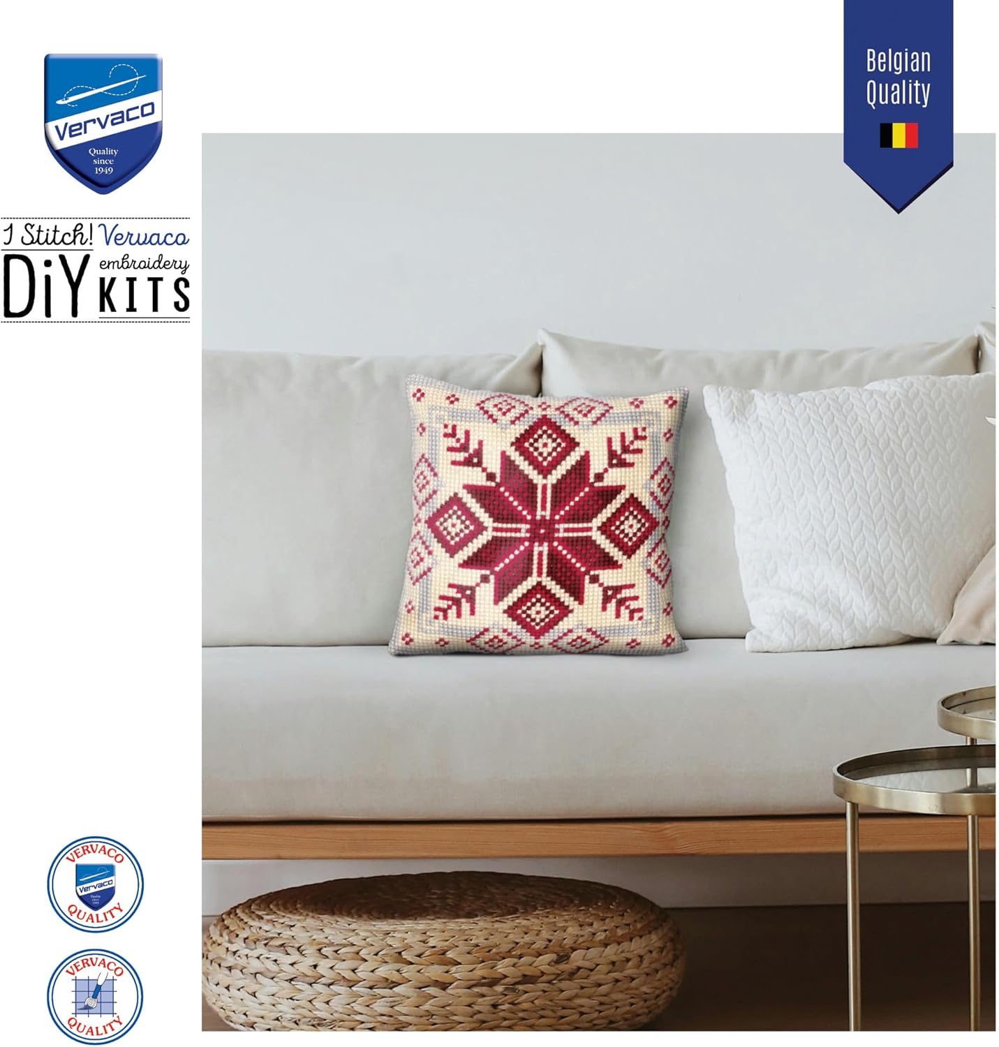 Vervaco Geometric 1 Chunky Cross Stitch Cushion Panel Kit