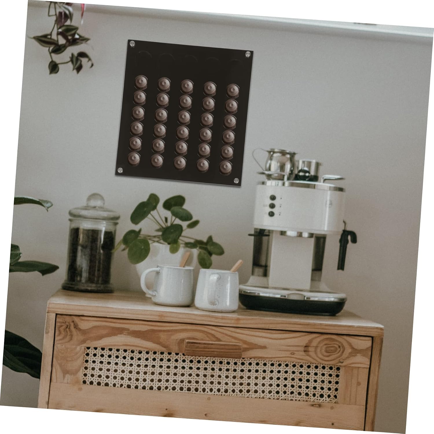Capsule Coffee Storage Rack Acrylic Organizer Wall-mounted Coffee Pod Holder for Home Office