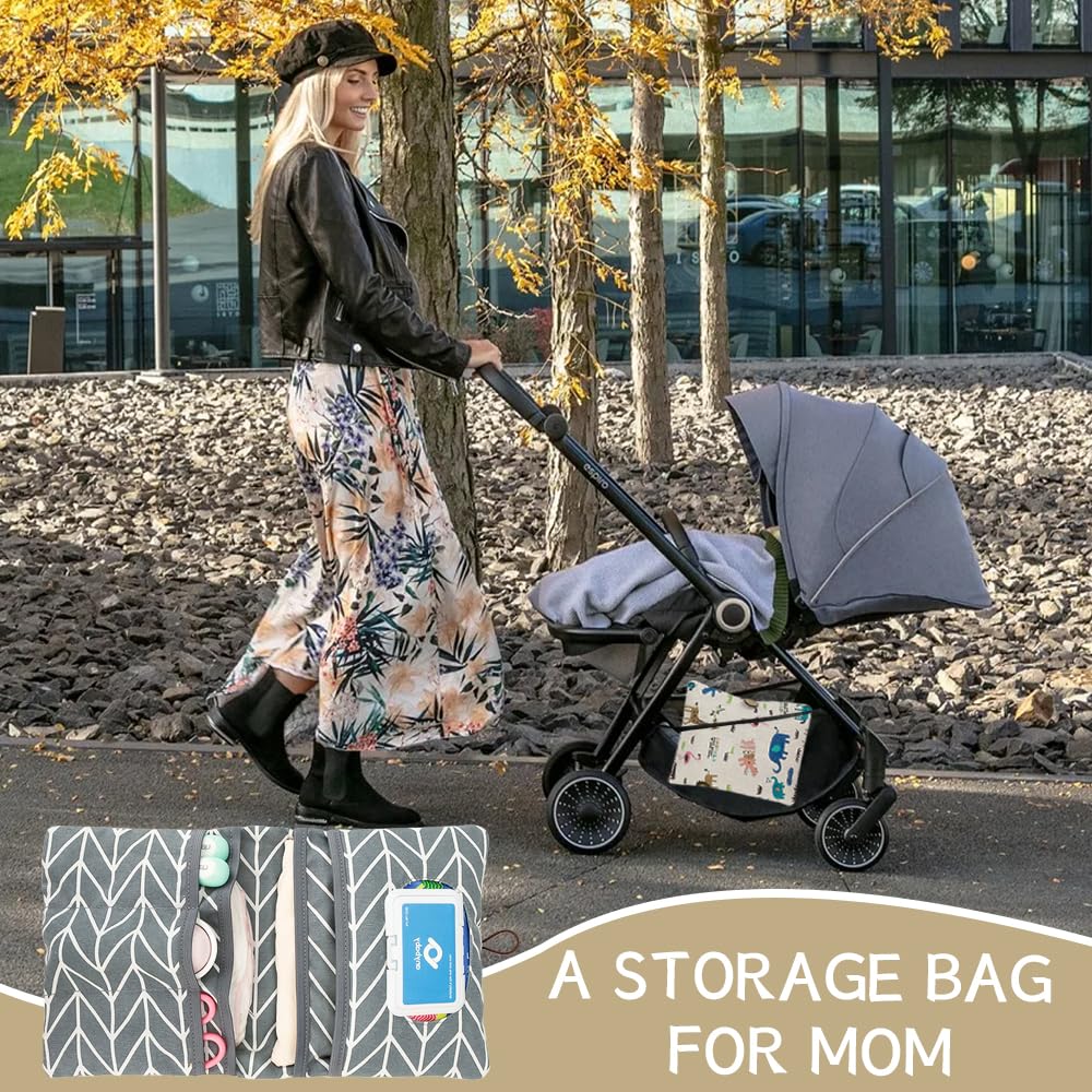 Windeltasche Organizer Baby Windeltasche für Unterwegs Kleine Wickeltasche mit Wickelunterlage Diaper Bag Wickeltasche Organizer Windeletui Changing Pouch Tasche Windeln Feuchttücher-Tierwelt