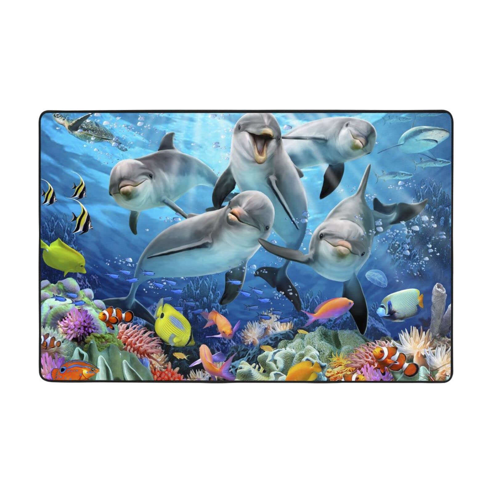 Tapis décoratif en flanelle PEIXEN grand format pour décoration intérieur salon et chambre