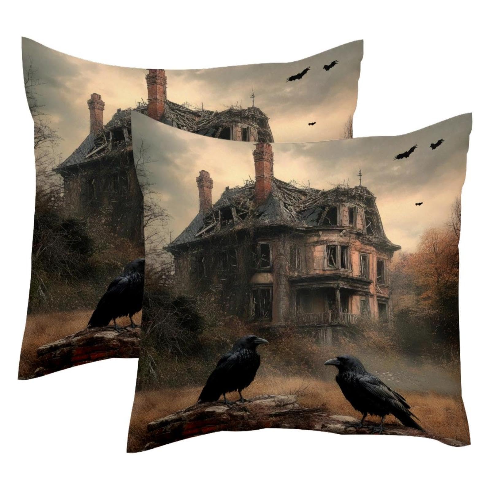 Housse de coussin gothique velours 50x50 cm, créez une ambiance mystique salon avec ces 2 taies
