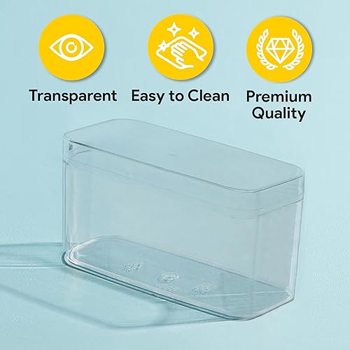 Miniatura 3 de Hammont Caja rectangular de acrílico Cajas de regalo de fiesta Caja transparente con bordes redondeados para regalos, bodas, golosinas, dulces y
