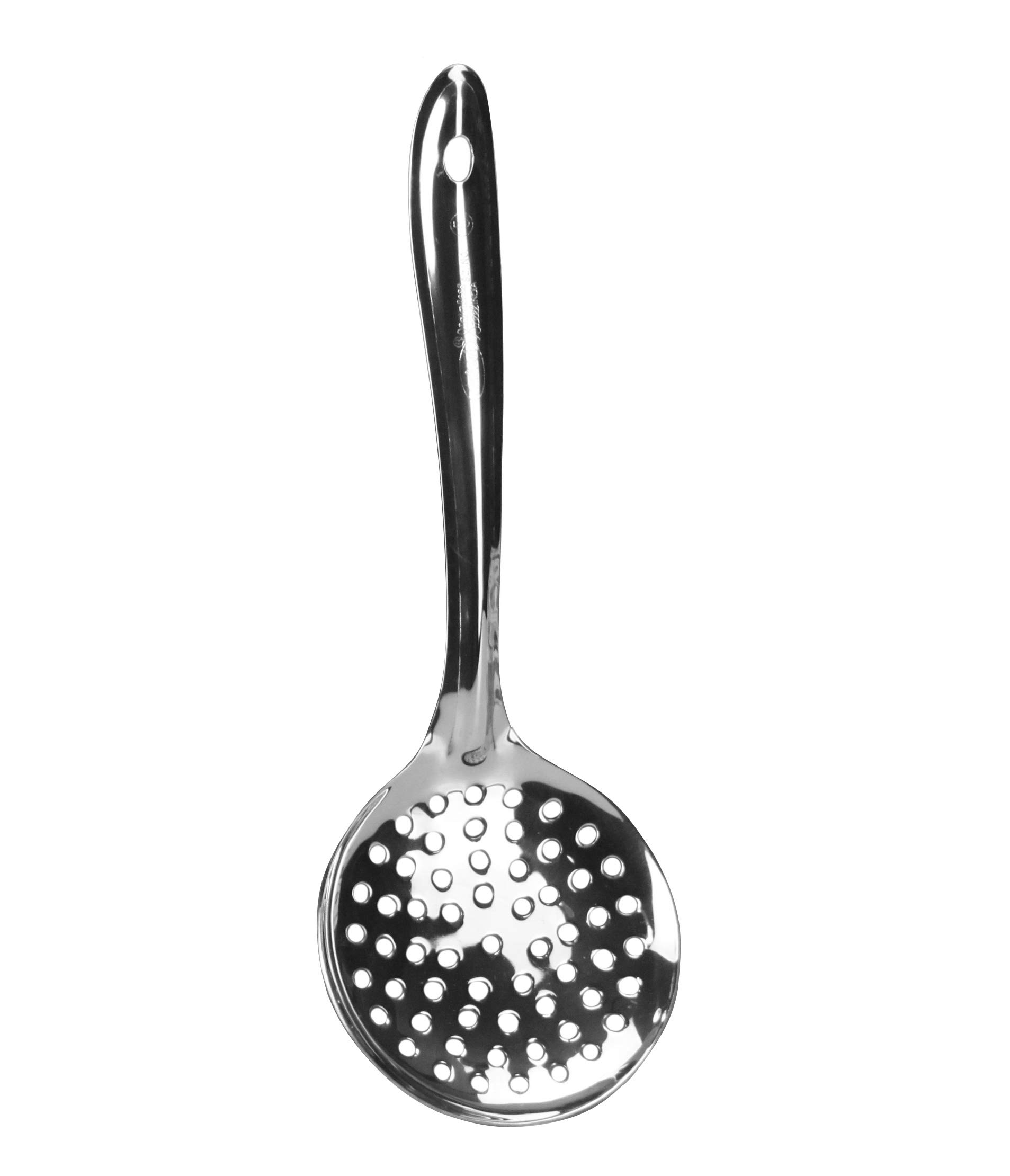 Skimmer Slotted Spoon Stainless Steel Strainer Ladle Perforated Spoon Slotted Deep Fat Fryer Frying Cooking Serving Spoon Oil Skimmer Boondhi Kitchen Utensil Long Handle (32.5cm x 11.7cm)