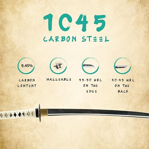 Miniatura 3 de Handmade Sword - Espada japonesa Wakizashi, práctica, forjada a mano, acero al carbono 104510601080, templado con calor, espiga completa, afilada,