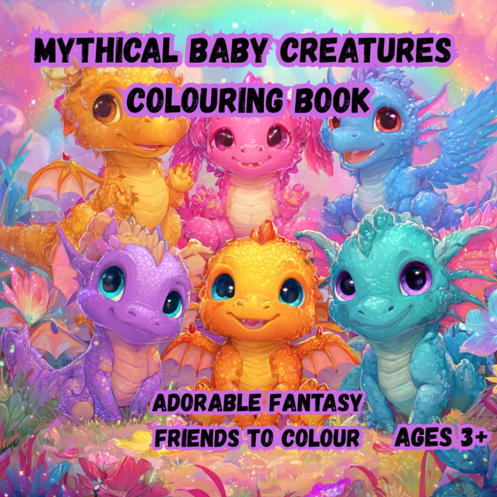 Mythical Baby Creatures Colouring Book (Whimsy Realm Books)
