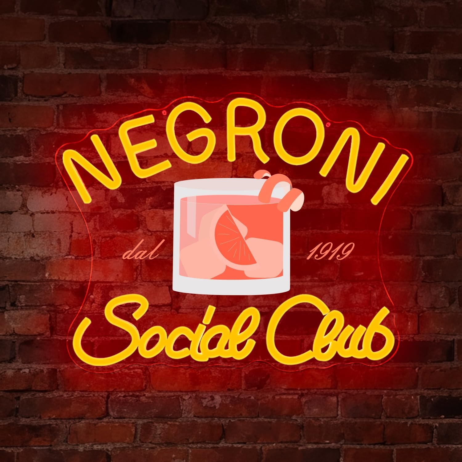 Jeanchrl ni Social Club Neon Sign Handmade Cocktail LED Sign for Home Bar Club Pub Bedroom Unique Cocktail Led Light for Wall Decor Neon Wall Art Gifts for ni Lovers Bartender Christmas
