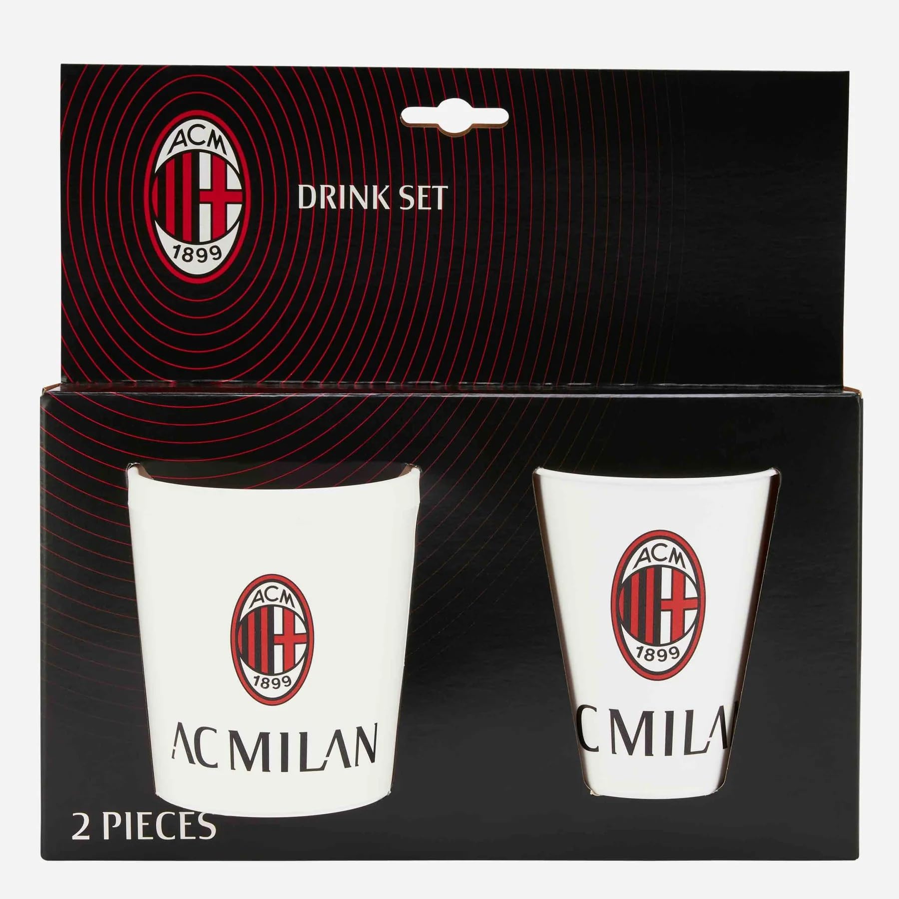 ILS I LOVE SHOPPING Set Regalo Bicchiere + Tazza in confezione regalo Tifoso Senza BPA per Ragazzi Prodotto Ufficiale (MILAN)