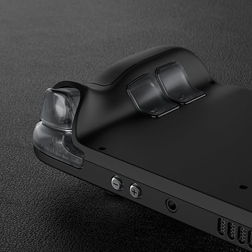 Miniatura 6 de eXtremeRate Juego completo de botones de repuesto de color negro pizarra transparente para cubierta de vapor, parachoques ABXY D-pad personalizados