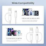 Basesailor for iPhone 17 16 Pro Max Charging Cable,4 in 1 USB C Cable 6.6ft,60W Multi Universal Charger Cord with USB A/Lightning Adapter for Apple 17e 15 14 13,AirPod Pro,iPad Air Mini 7 6,Pixel,S26