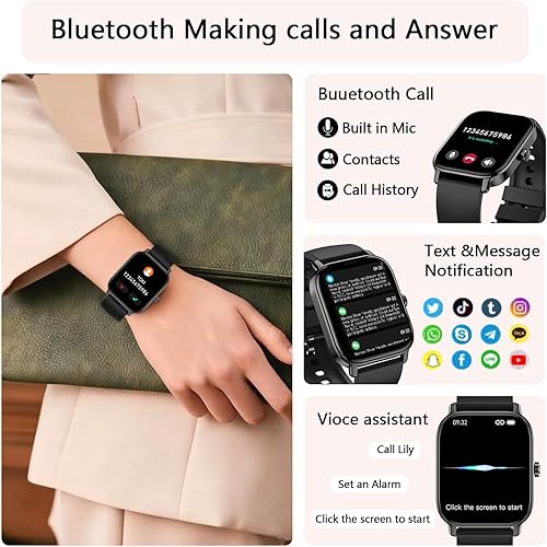 Miniatura 3 de Reloj inteligente para mujeres y hombres Fitness hacer respuesta llamada, relojes digitales para hombre, resistente al agua, reloj inteligente para