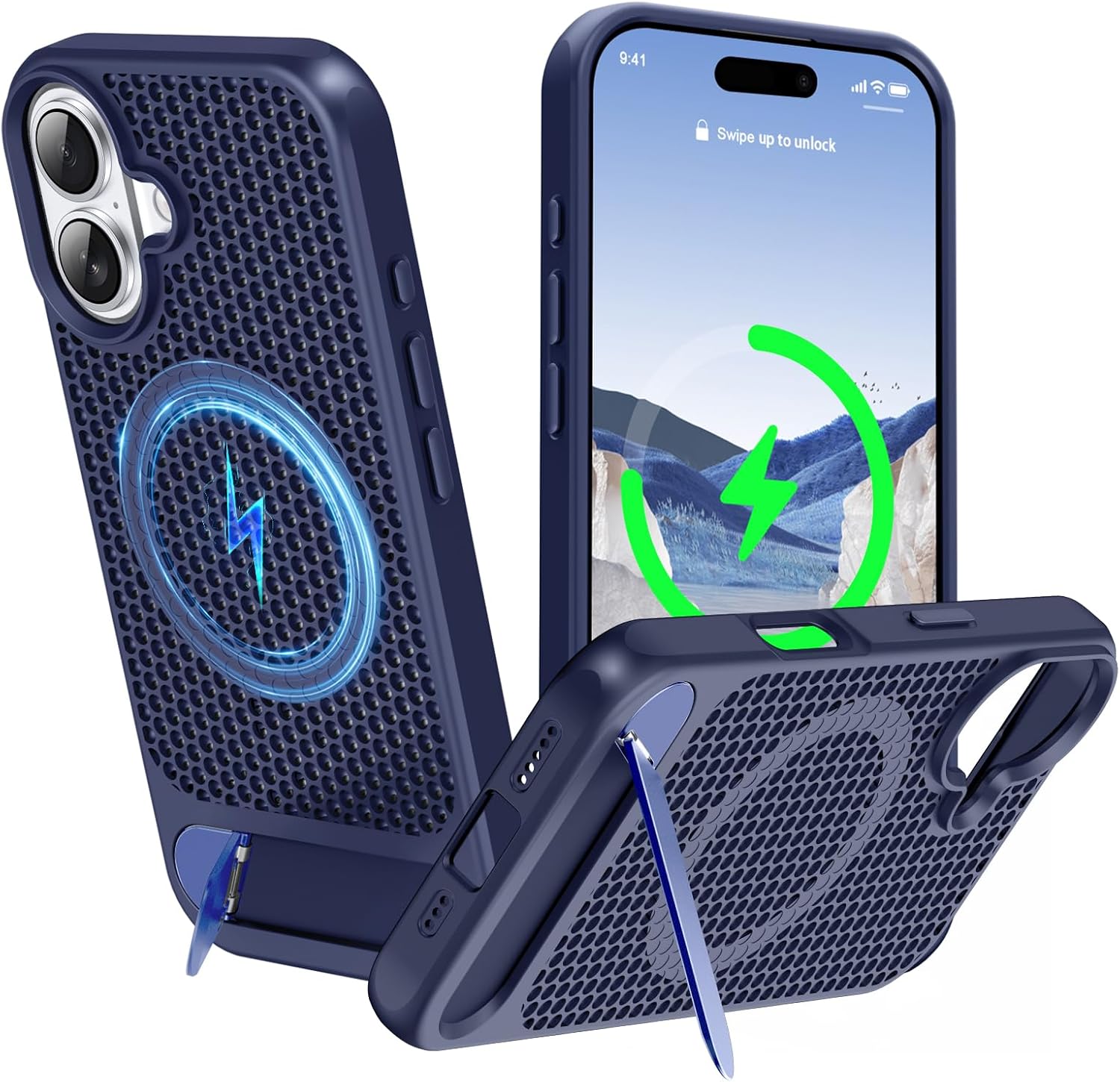 for Magnetic Heat Dissipation case for iPhone 16 Plus,-Blue
