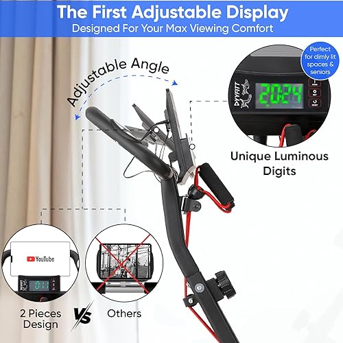 Miniatura 7 de YYFITT Bicicleta estática 3 en 1 con pantalla luminosa de dígitos | Bicicletas estacionarias plegables para personas mayores en casa | Bicicleta de