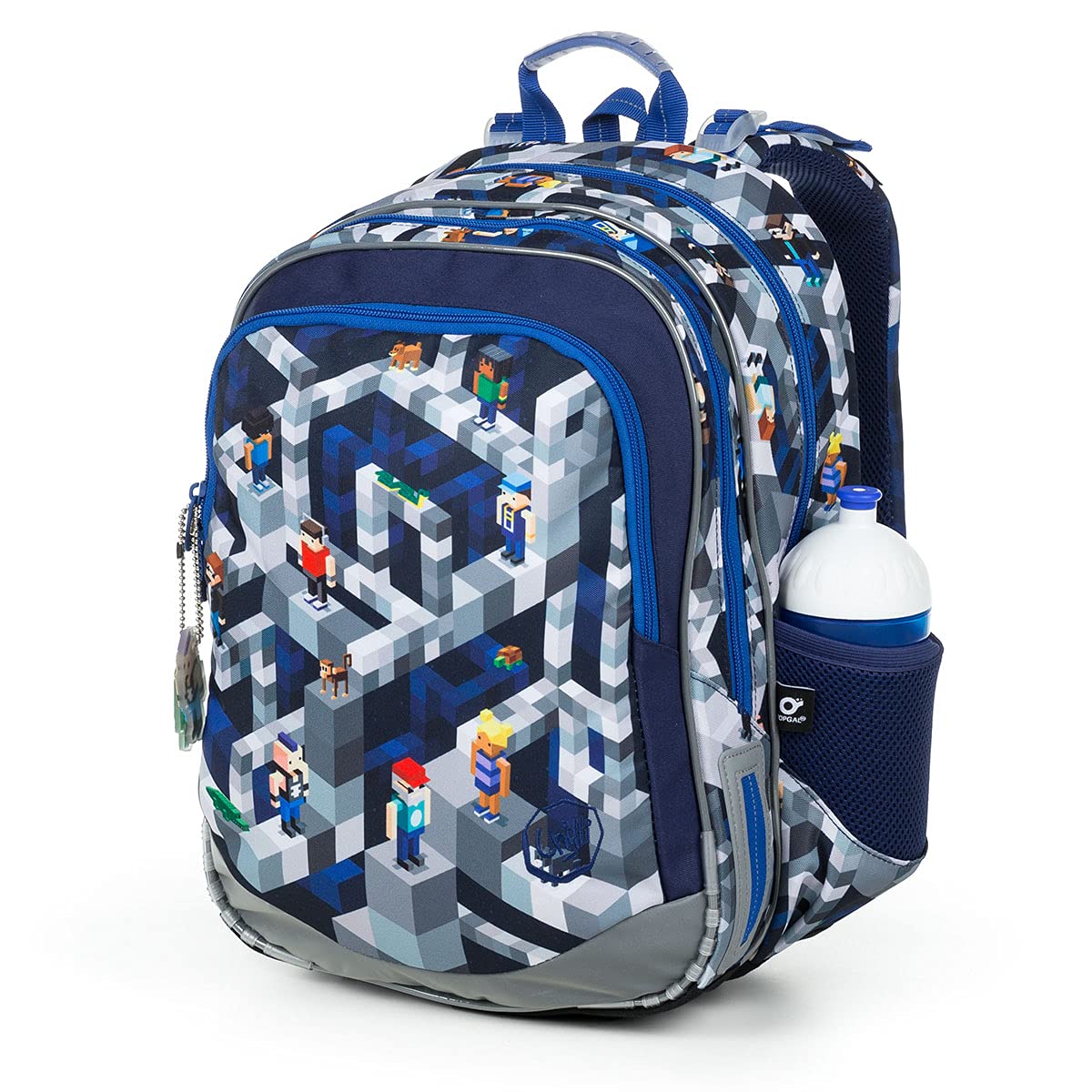 TOPGAL Schulrucksack für Jungen ab 1. Klasse, ergonomisch & leicht, wasserabweisend, mit reflektierenden Elementen, 26 L Schulranzen mit Brustgurt & Rückenpolsterung (PixelArt)