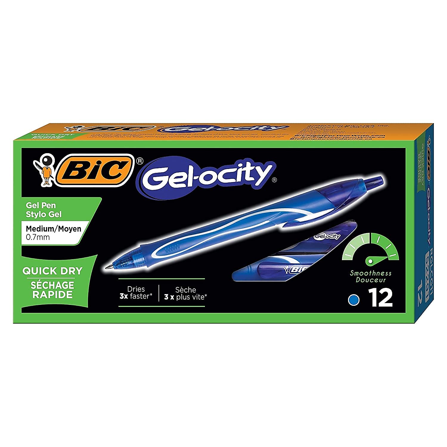 Amazon.com: BIC RGLCG11BE Gel-ocity Quick Dry Retractable