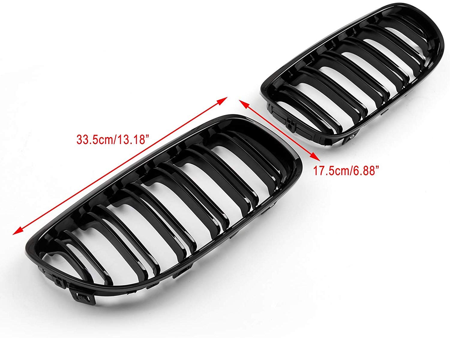 Parrilla delantera doble puente para riñón, negro brillante, E90 E91, 4 puertas, 09-11