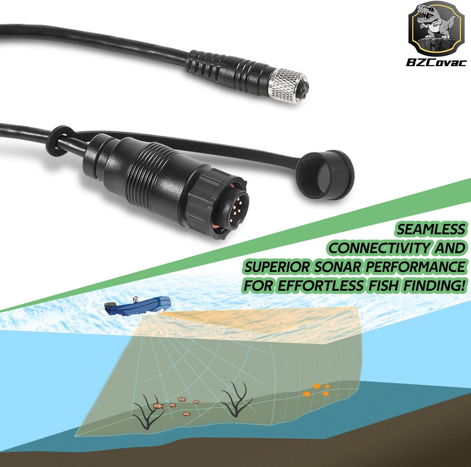 1852076 MKR-US2-16 Universal Sonar 2 Adapter Cable for Lowrance Elite Ti2 & HDS to Trolling Motor, 9-pin, Black
