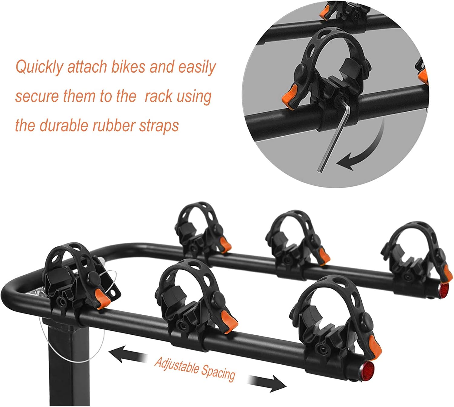 Vedouci Bicycle Car Rack Bike Hitch Rack Double Foldable Bike Carrier Rack for Cars, Trucks, SUVS and Minivans with 2'' Hitch Receiver, Bonus a Bike Phone Mount (3 BIKE) : Sports & Outdoors