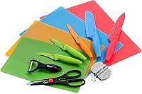 Vista 2 de Ozeri, 12 piezas multicolor de élite para chef, cuchillos de acero inoxidable y tablas para picar