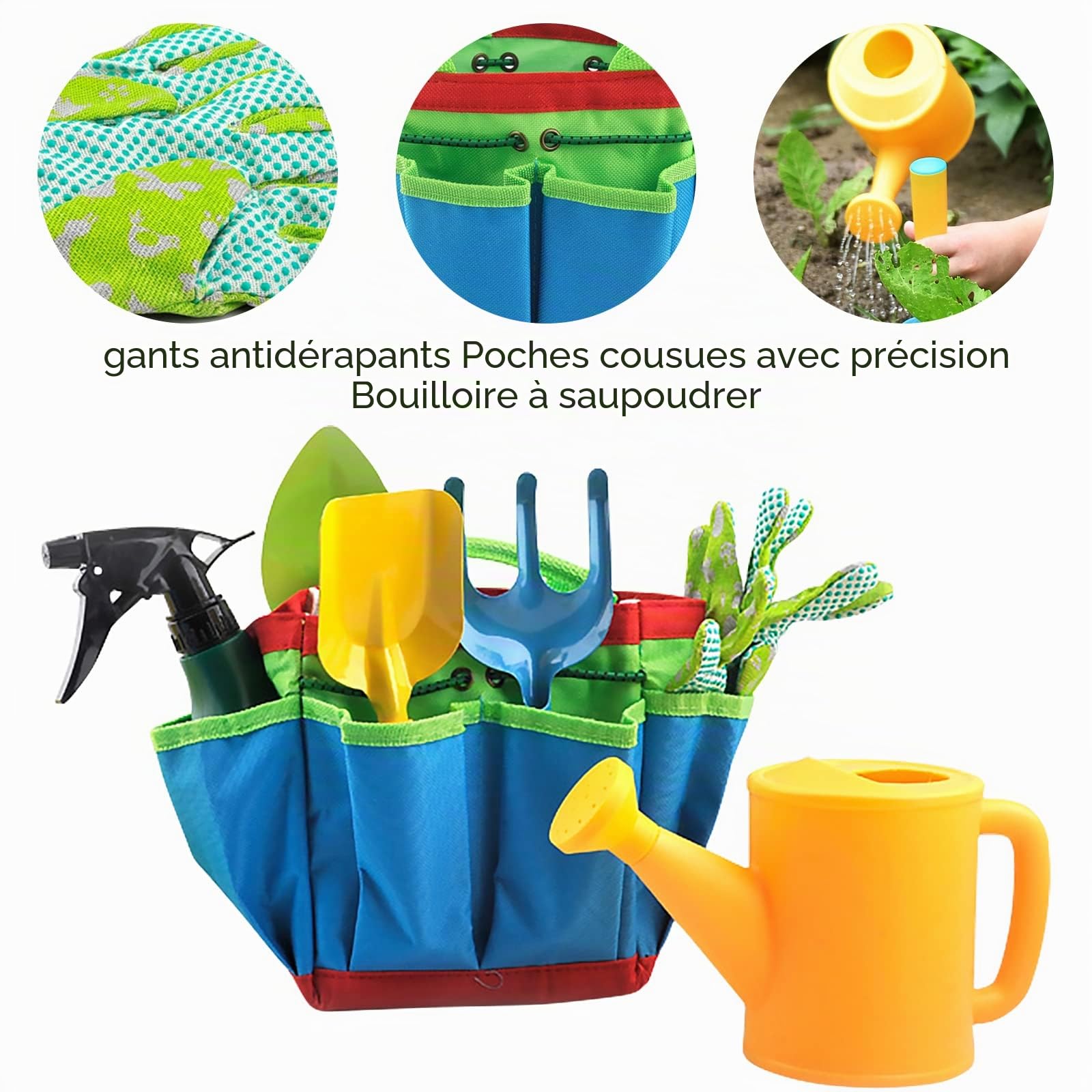 Outils de Jardinage, 23 pièces Outils de Jardin, Mini Jardinage Outils pour Pot de Jardin, Outils de Jardinage Avec XL Sac de Rangement, Arrosoir,Gants de, Cadeaux de kit Jardinage pour Homme et Femme