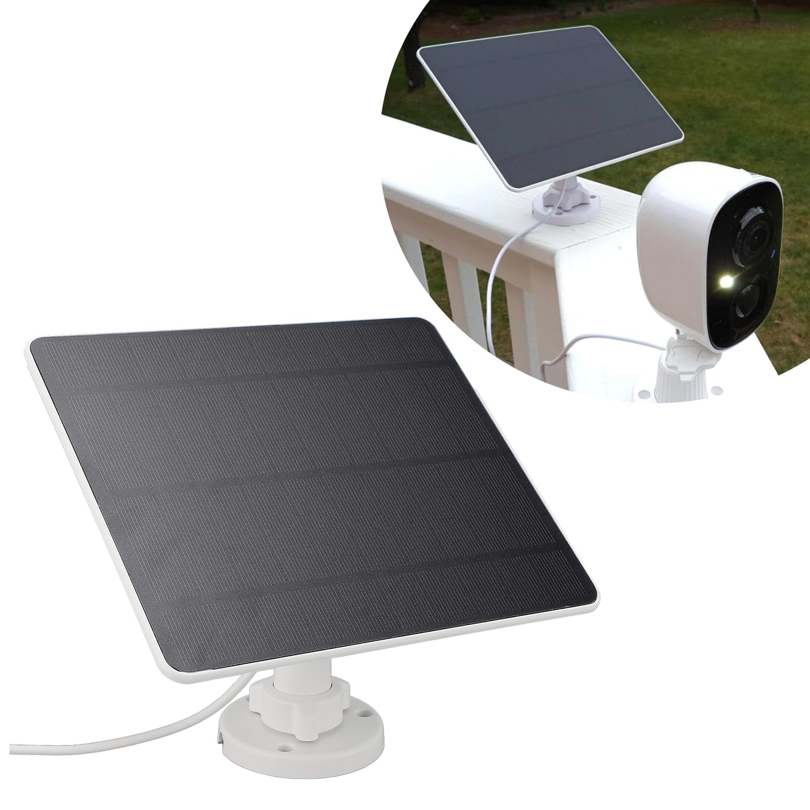 Fafeicy 12W Solarpanel für Überwachungskamera, Monokristallin, USB Typ-C, Wetterfest, 0-1200mA, für Türklingel und Blink Camera