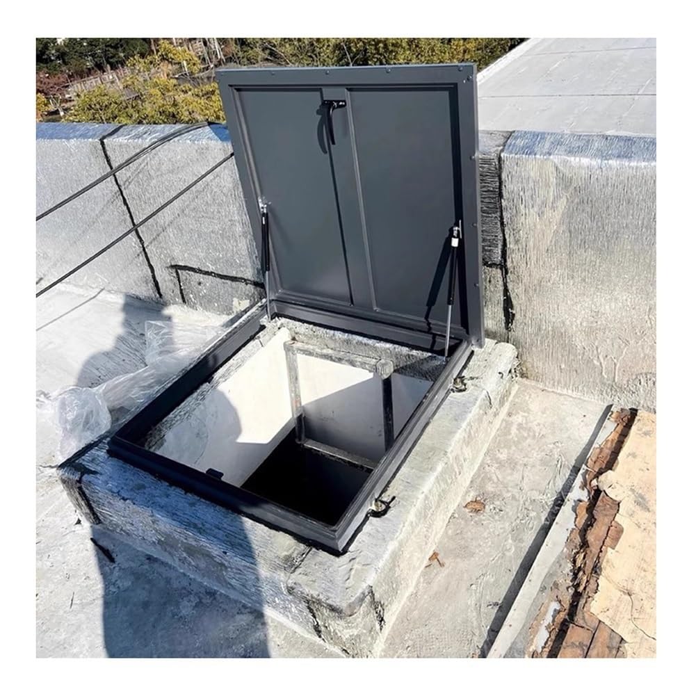 Rygcrud Gray Inspection Port Cover, Galvanized Steel Plate, Customizable Size, Roof Hatch Maintenance For Industrial Factories, Thermal Insulation(65X75cm)