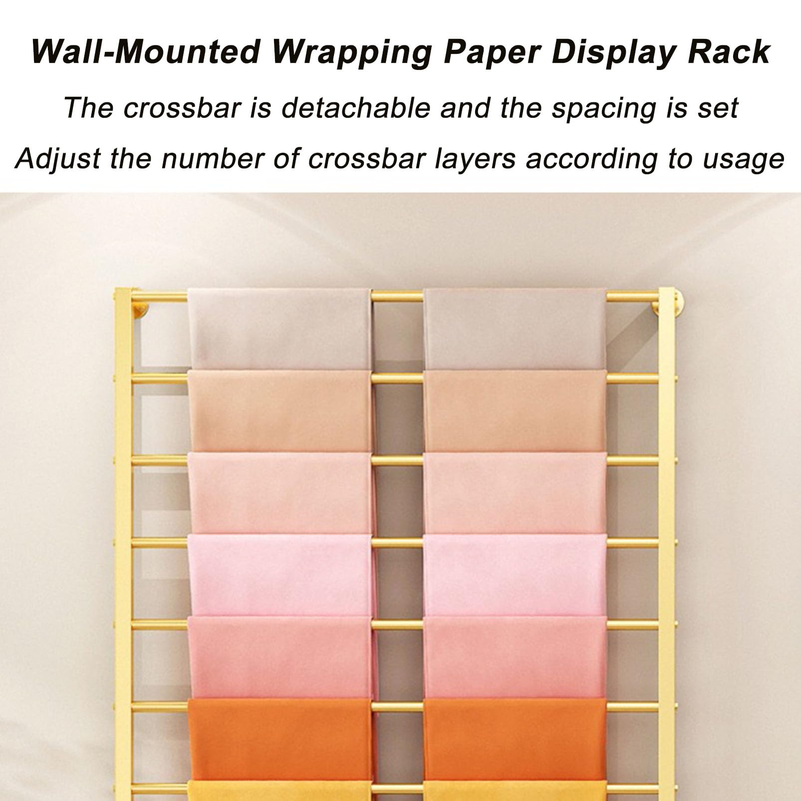 Genérico Organizador de Perchero para Bufandas de Pared, Soporte Multifuncional para Corbatas, pañuelos de Seda y Toallas, Expositor Que Ahorra Espacio para Papel de Regalo, Ideal para el h