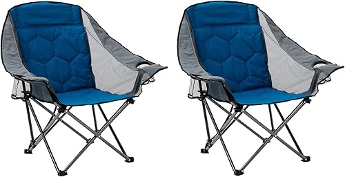 SUNNYFEEL Silla de camping plegable de gran tamaño, sillas portátiles para patio al aire libre, jardín, césped, sofá acolchado para adultos (paquete