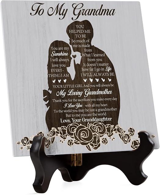 Grandma Christmas Gifts, Gifts for Grandma Christmas Birthday Present Idea, Special Grandma Gifts from Grandchildren Grandkids Granddaughter, Personalised Nana Nany Acrylic Decorative Sign Present