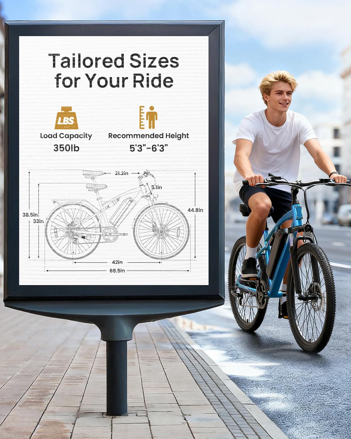 QRONGE Electric Bike for Adults, Full Suspension Ebike, 1000W Peak Motor 486Wh Battery, 28MPH(PAS Mode) Mountain Electric Bicycles, Up to 70 Miles, 7 Speed, 26'' Tire, Zephyr