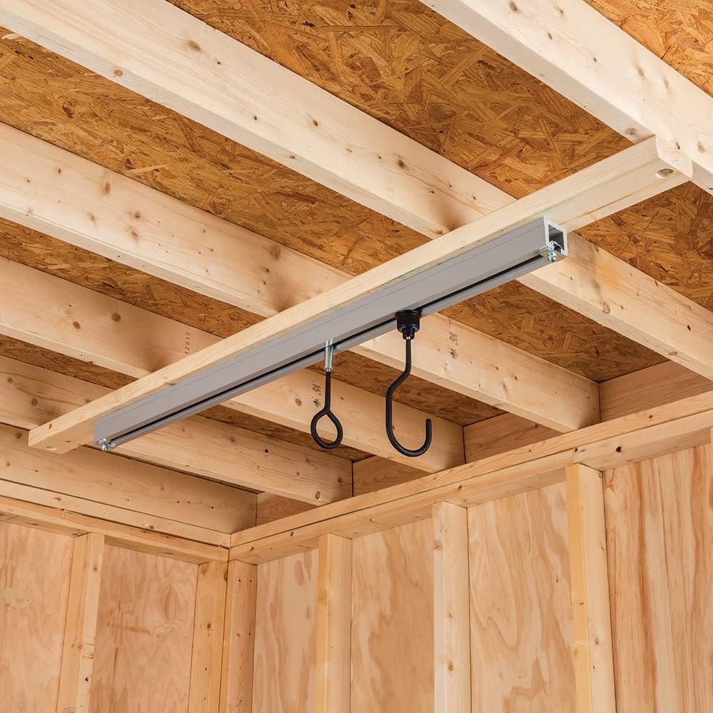 Rockler 4’ Tracks for Ceiling Track System - Track for Rolling Trolley & Hooks - Durable PVC Ceiling Track - Great for Hanging Tools, Utility Lights, & More - Easy to Install Hanging Accessories