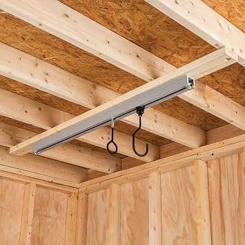 Rockler 4 Tracks for Ceiling Track System - Track for Rolling Trolley & Hooks - Durable PVC Ceiling Track - Great for Hanging Tools, Utility Lights, More - Easy to Install Hanging Accessories