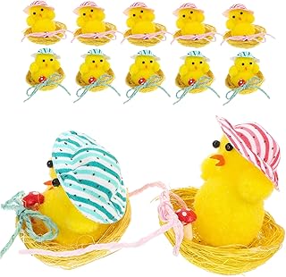 Garneck 12 Pçs Pintinho De Páscoa Pendurado Amarelo Decoração De Casa Mini Decoração Pintinhos De Pelúcia Mini Pintinhos Amarelos Frango Brinquedo De Pelúcia Ornamento De Pintinhos De