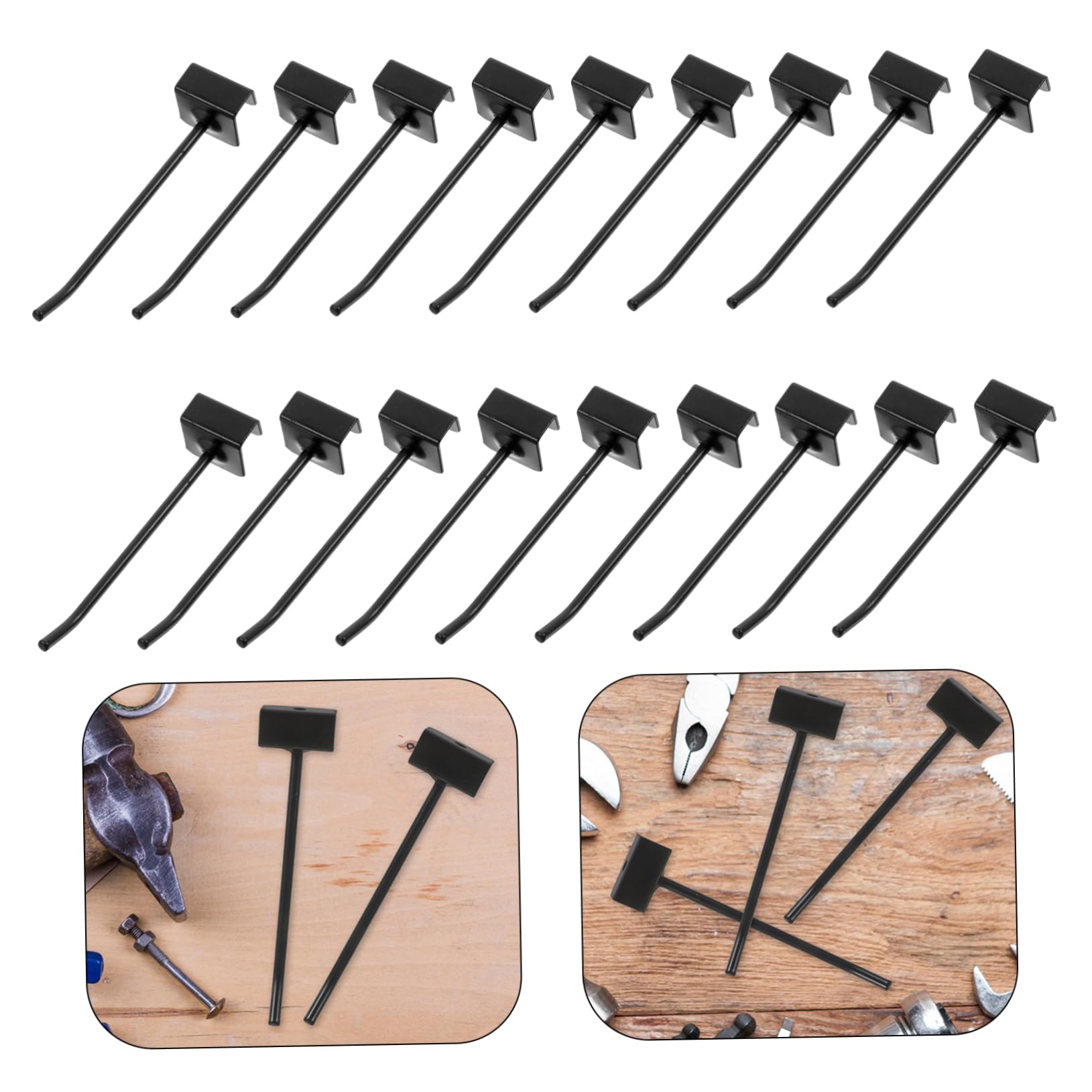 ABOOFAN Ganci Espositivi in Ferro per Pannelli Dogati 48pezzi Ganci per Appendere Cappelli e Accessori per Slat Board Pesanti per Negozi e Supermercati