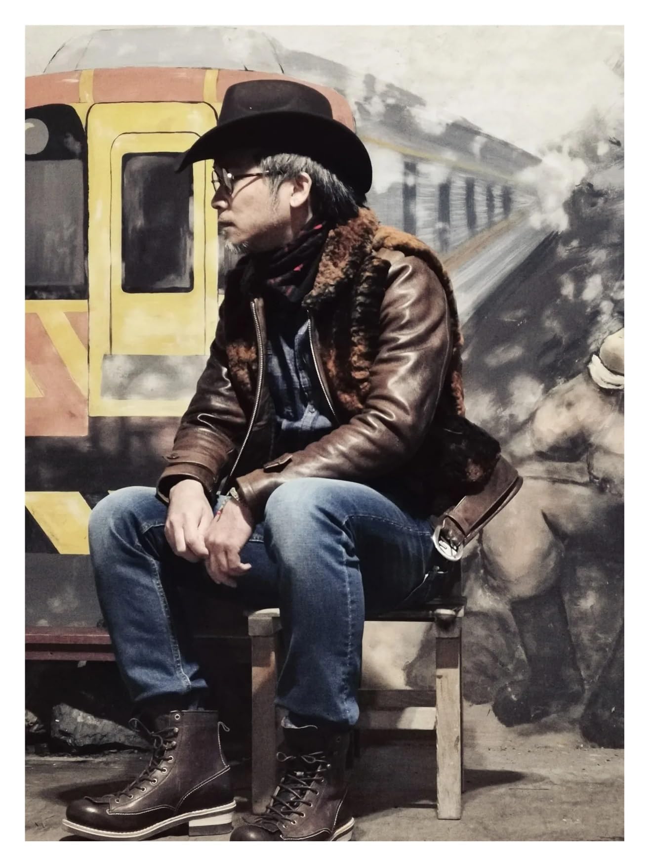 Sombrero Cowboy Sombrero de vaquero ala ancha lana vintage for mujer y hombre, gorra vaquera con bombín Retro