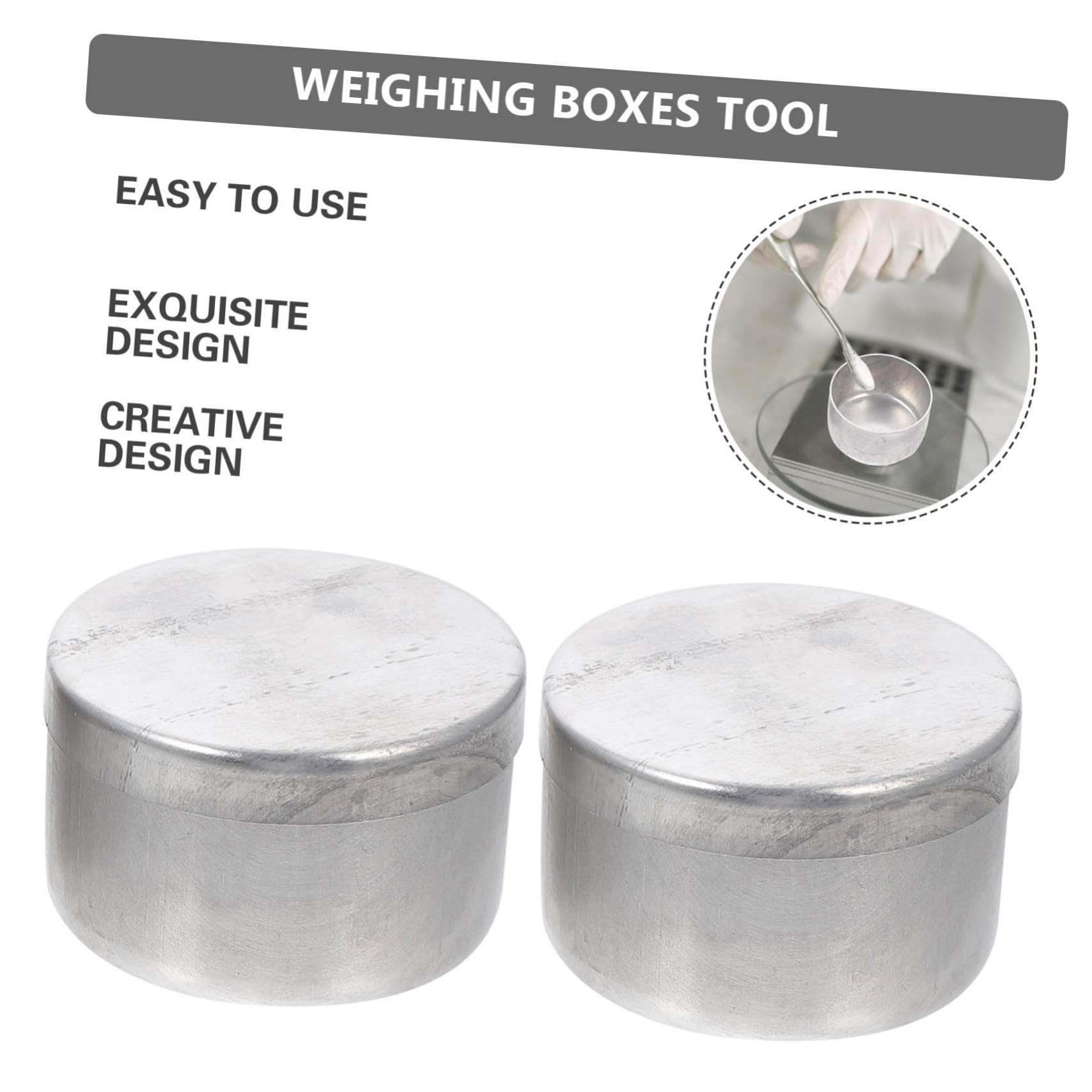 MUSISALY Aluminum Weighing Dish Holder Lab Scale Tool Soil Sample Jar for Chemistry Teaching