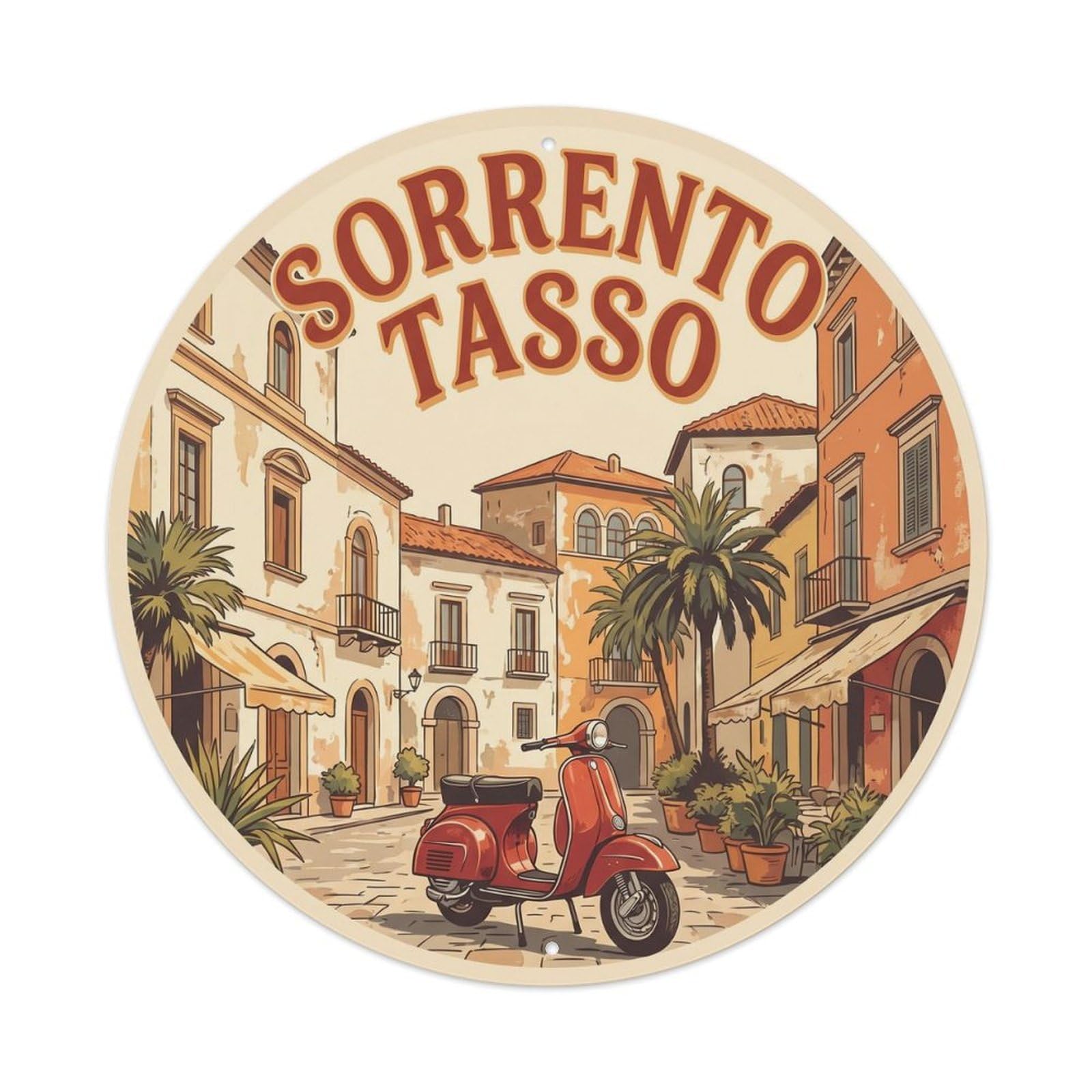 Sorrento Italy Tasso City Landmark Travel Classic Metal Tin Sign
