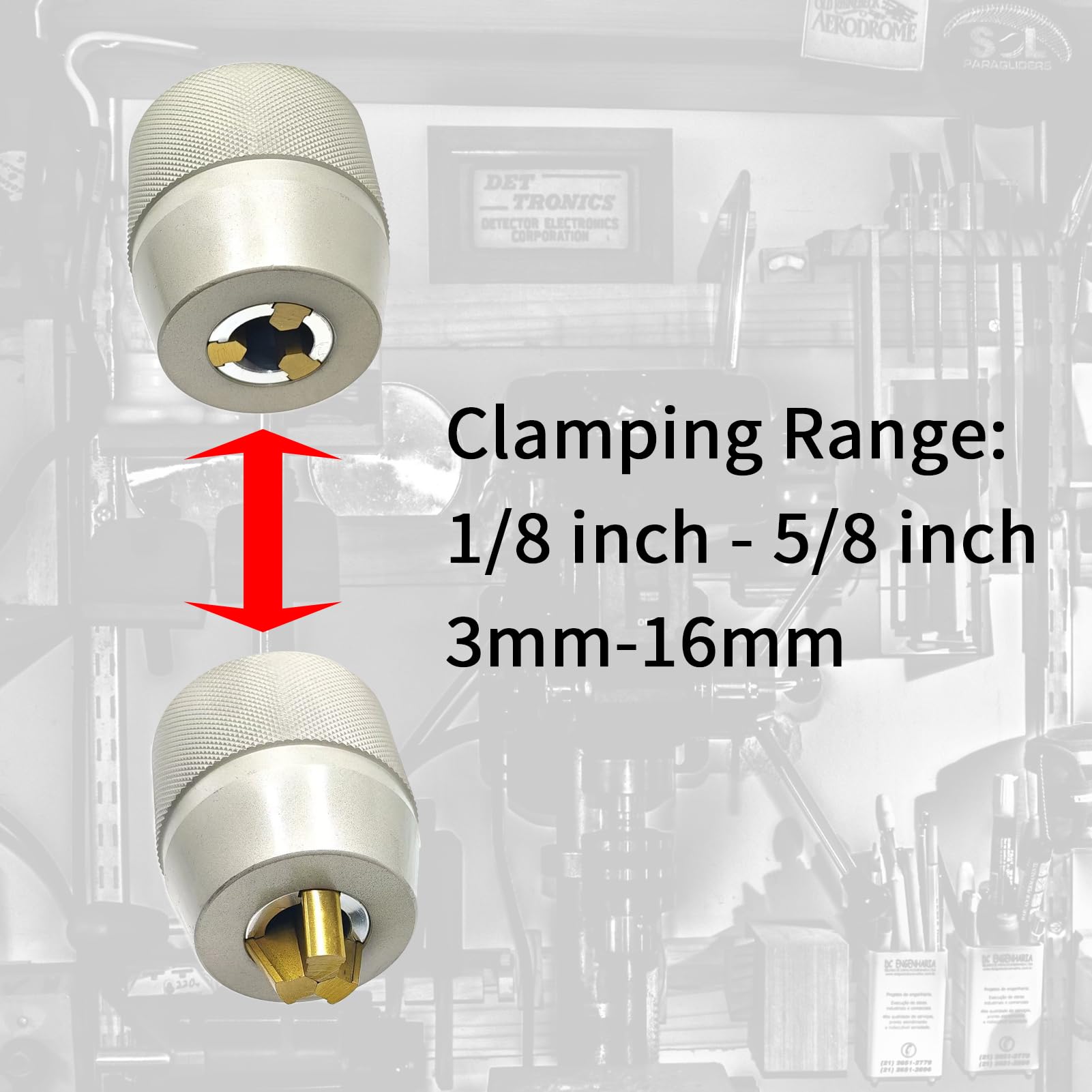 MT4 Portabrocas sin llave, 1/8" - 5/8" (3-16 mm), mandíbulas recubiertas de titanio