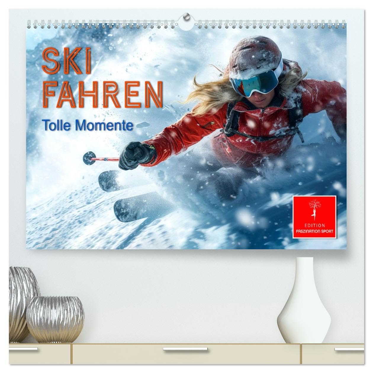 Skifahren - tolle Momente (hochwertiger Premium Wandkalender 2026 DIN A2 quer), Kunstdruck in Hochglanz: Pistenvergnügen durch und durch.