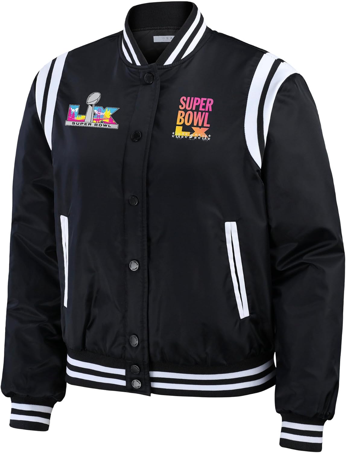 WEAR by Erin Andrews Women's Super Bowl LX Full-Snap Bomber Jacket