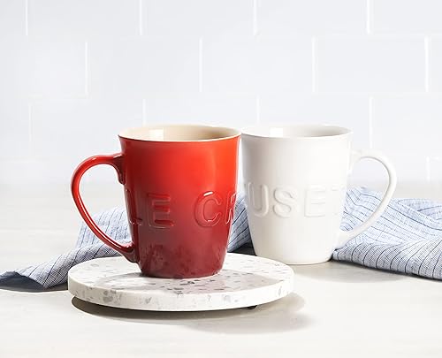 Miniatura 6 de Le Creuset - Taza de cerámica extra grande de 20 onzas con logotipo, rojo cereza
