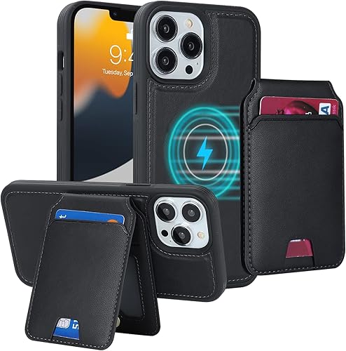 iCoverCase Funda tipo cartera para iPhone 13 Pro Max12 Pro Max compatible con MagSafe, soporte magnético desmontable para ranuras para tarjetas, de