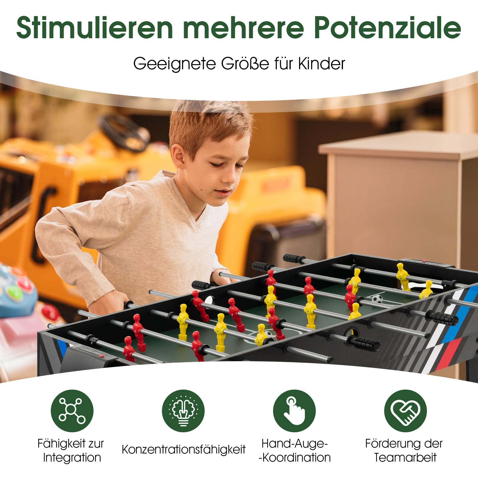 GOPLUS Multifunktionale Spieltische, 4 in1/ 3 in 1 Tischkicker inkl. Billardtisch & Tischtennis & Airhockey Tisch, Kickertisch mit komplettem Zubehör für Kinder & Erwachsene & Familie