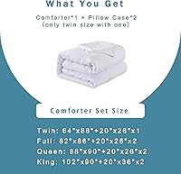 Vista 6 de DOWNCOOL - Juego de edredón de tamaño individual para todas las estaciones con 1 funda de almohada y juego de edredón de plumón alternativo de 2