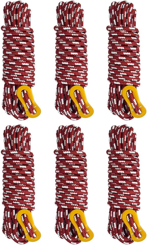 GEERTOP 5 mm Camping Tent Guylines with s with Aluminum Tensioner Ultralight Tent Cords for Camp Tent Tarp, Canopy Shelter, Camping Hiking Backpacking Travel Gray : Sports & Outdoors