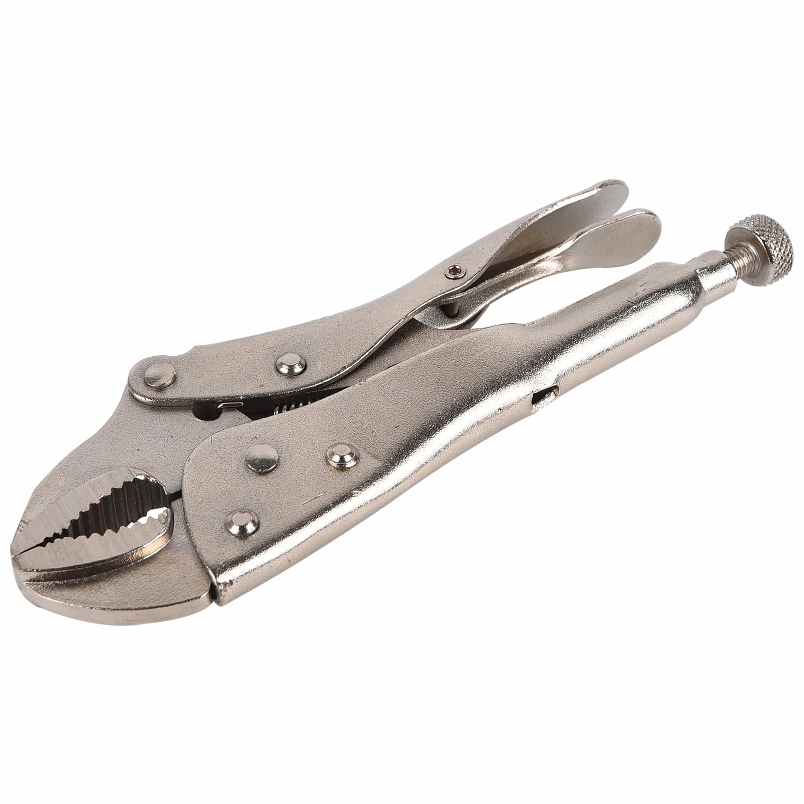 Locking Pliers Mole Grips Heavy Duty Adjustable C Type Curved Jaw Self Lock Pliers for Electrical Pipeline Automobile Maintenance Black red (5" 125mm)