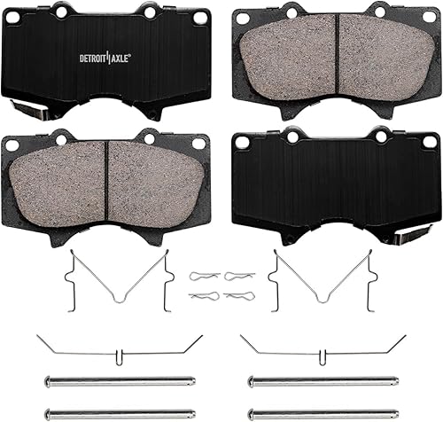 Miniatura 8 de Detroit Axle - Kit de freno delantero para Toyota 4Runner 07-14 FJ Cruiser 05-21 Tacoma Rotores de freno de disco pastillas de freno de cerámica